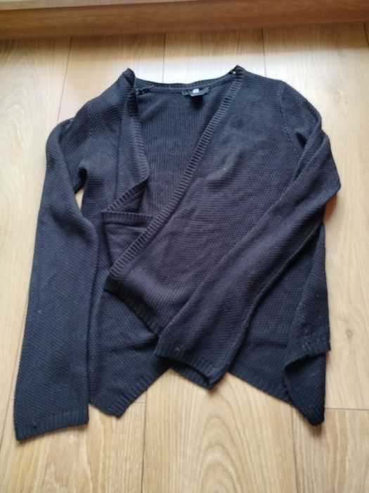 Sweter kardigan czarny h&m xs