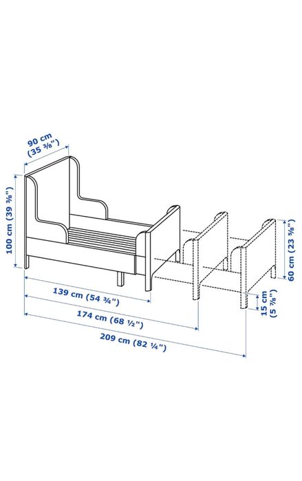Cama extensível BUSUNGE IKEA c/colchão