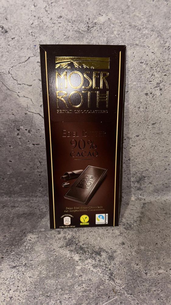Шоколад чорний Moser Roth Edel Bitter 85% какао Німеччина 125 г