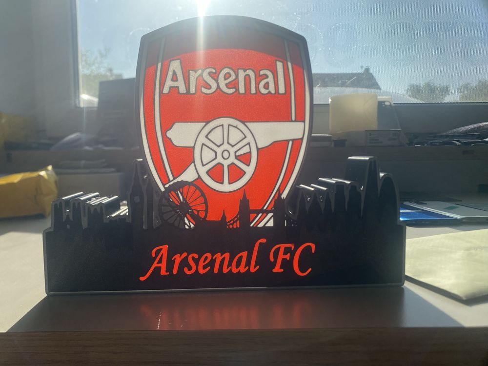 Lampka LED Arsenal FC 3D RGB + Pilot | Fanowska | Druk 3D