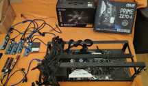 Koparka 8GPU Asus z270a 4GB RAM Pentium G465 eVGA 850W NT 120GB SSD