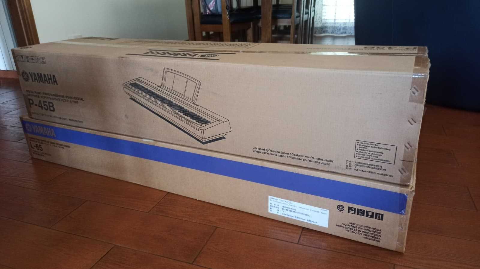 Teclado Yamaha P-45B + Móvel Yamaha L-85 - Como novo!