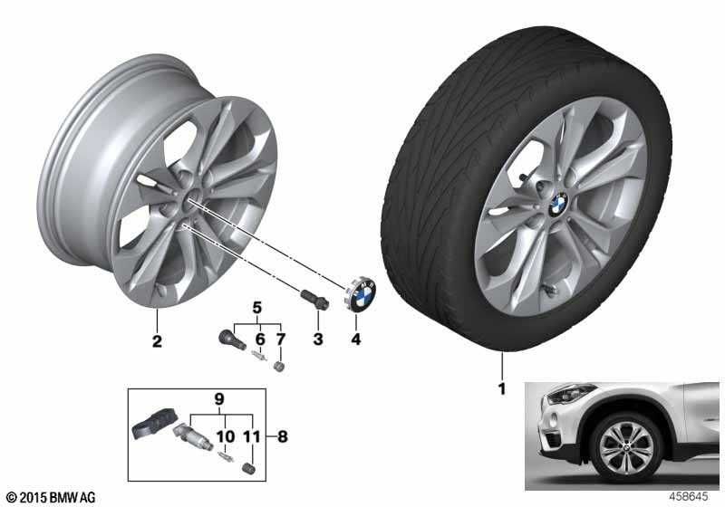 Felga BMW 17" 7.5Jx17 ET:52  Seria: X1  Seria: X2 nr mag. 1/366