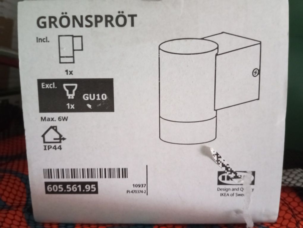 Lampa ścienna zewnętrzna gronsprot nowa