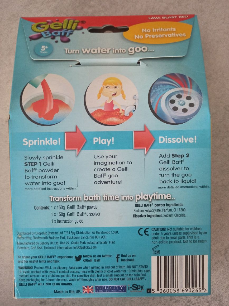 Magiczny proszek do kąpieli Gelli Baff czerwony, Zimpli Kids