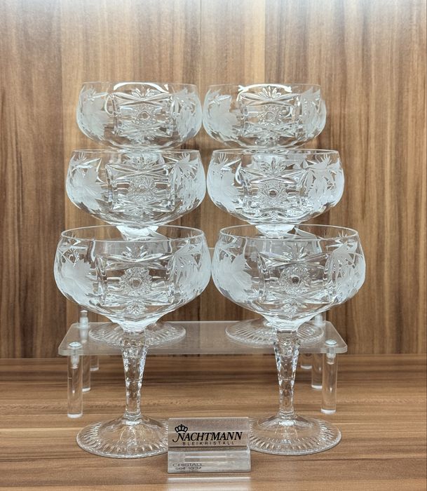 Хрустальные креманки шампанки Nachtmann серия Traube (виноград) GDR