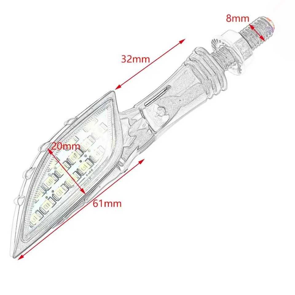 Par piscas LED esqueleto chopper bobber moto cafe racer