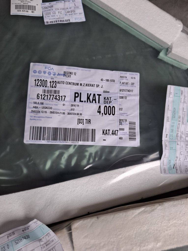 Szyby drzwi fiat tipo cena za komplet przednich szyb