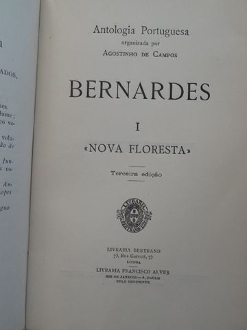 Antologia Portuguesa Bernardes de Agostinho de Campos - 2 Volumes