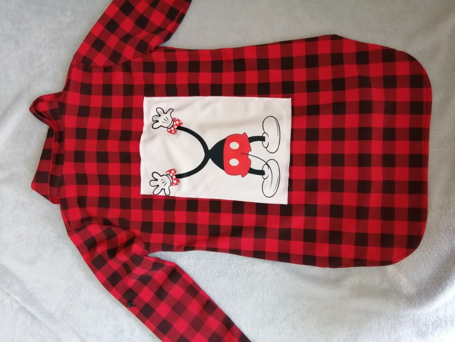 Koszula krata myszka mickey świecącą 12 lat