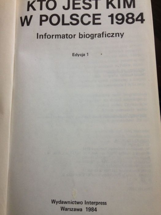 Kto jest kim w Polsce 1984 informator biograficzny