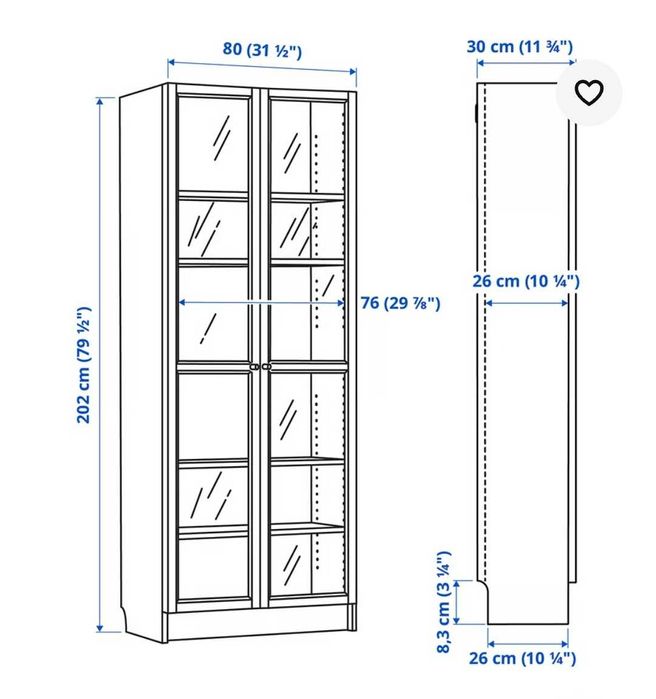 Estante, branco, 80x30x202 cm