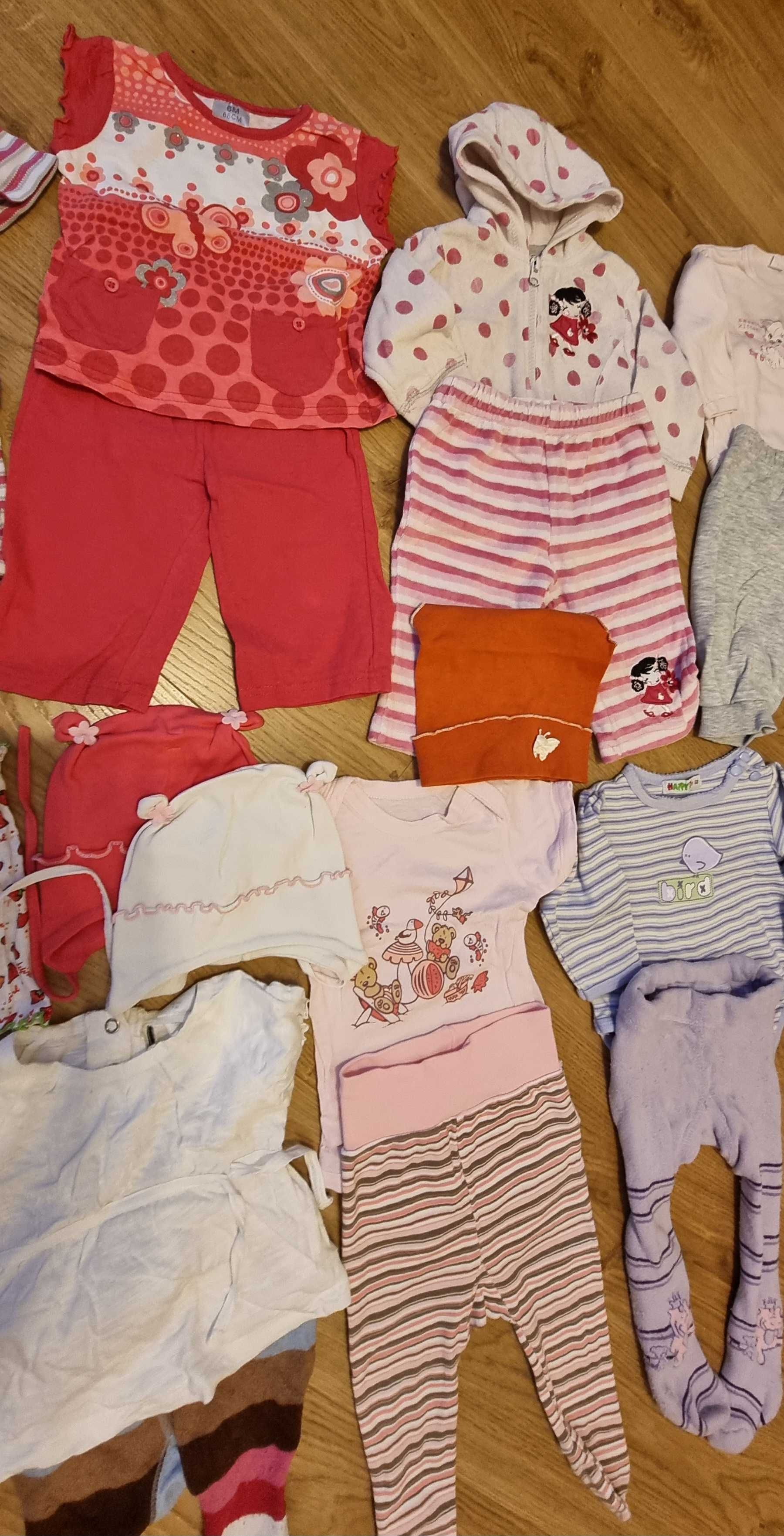 Wyprawka dla dziewczynki ubranka niemowlęce 68 różowe