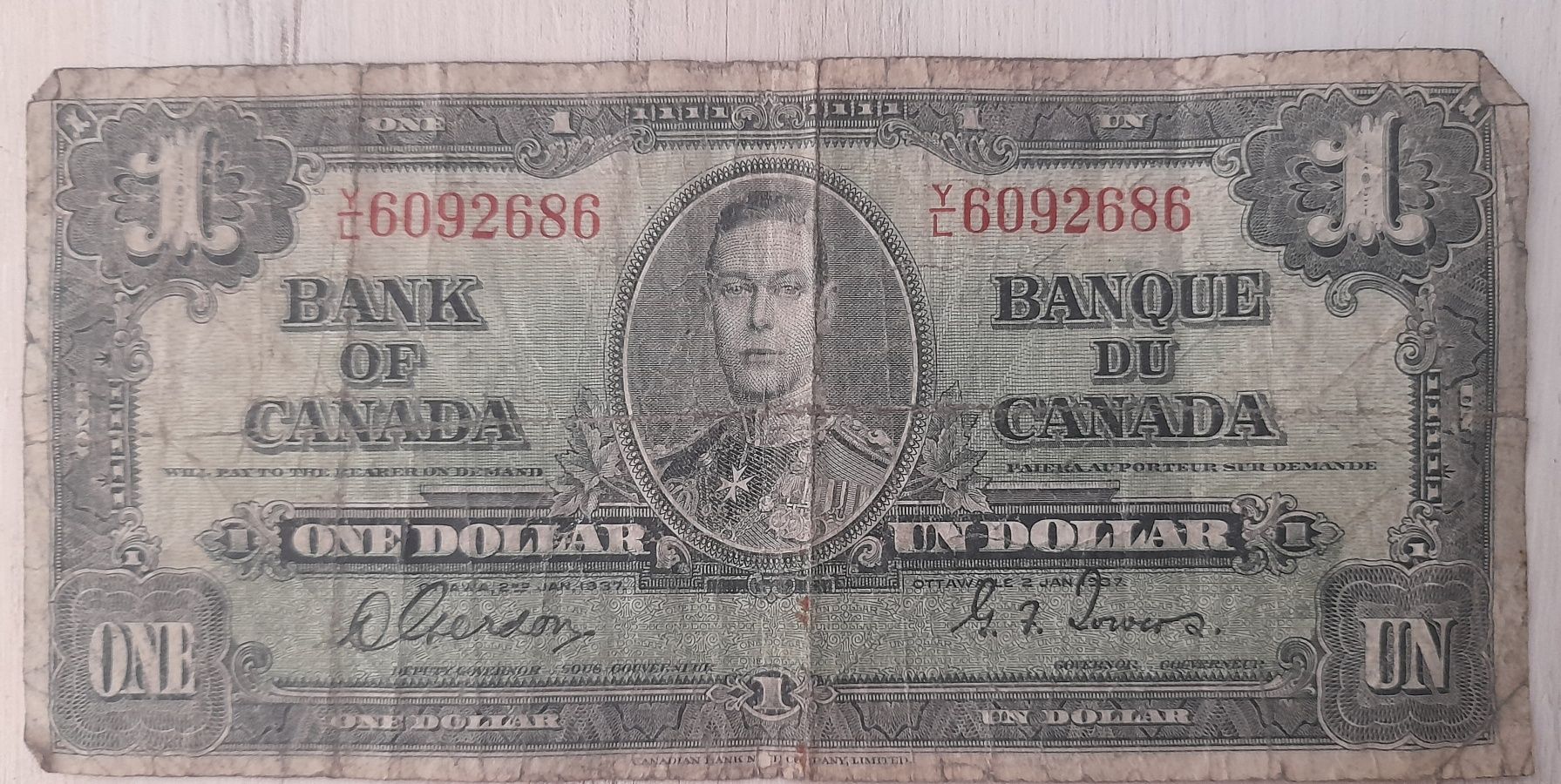 Jeden dolar kanadyjski 1937 rok