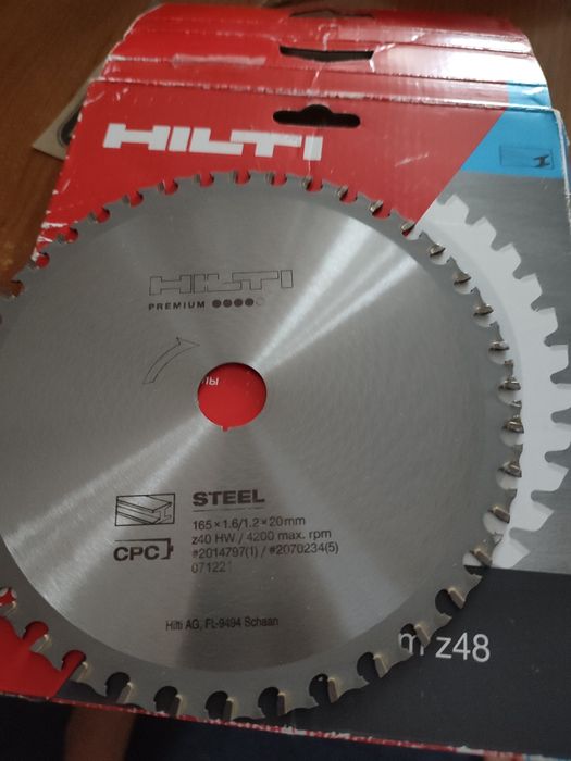 Hilti tarcza do cięcia metalu PREMIUM CPC 165X1.6 scm22/1.2X20mm