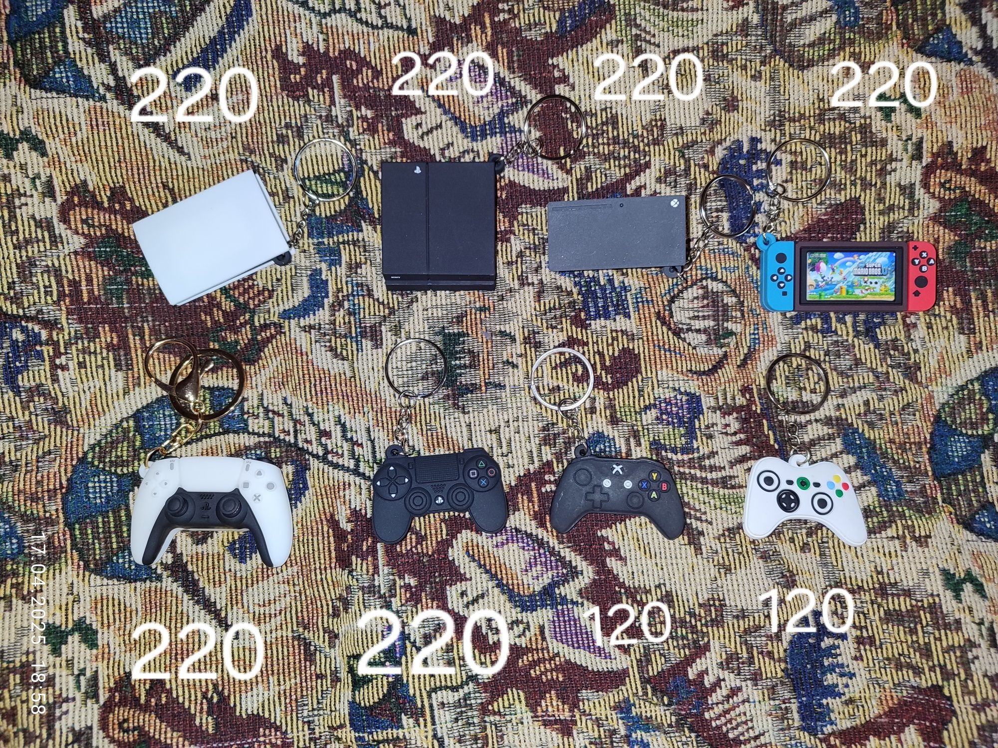 Брелки в виде игровых консолей и джойстиков Playstation Nintendo Xbox