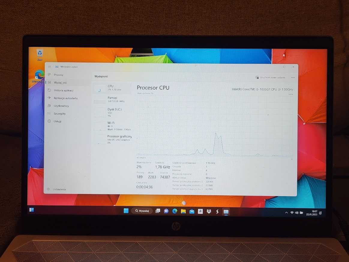 Laptop HP Pavilion 15 i5-1035G 512SSD 15-cs3004nw WIN11