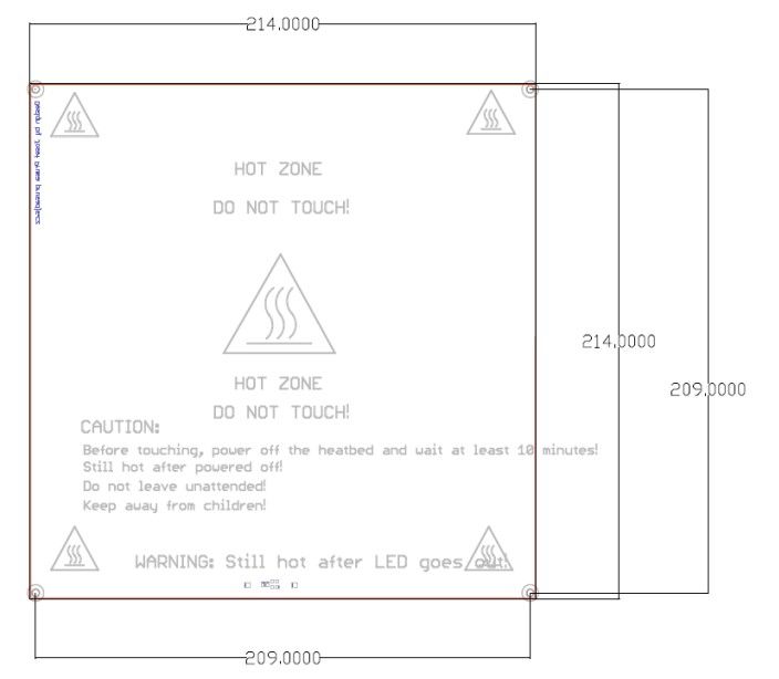 Placa aquecida MK2A/MK2B para impressoras 3D (12/24v)