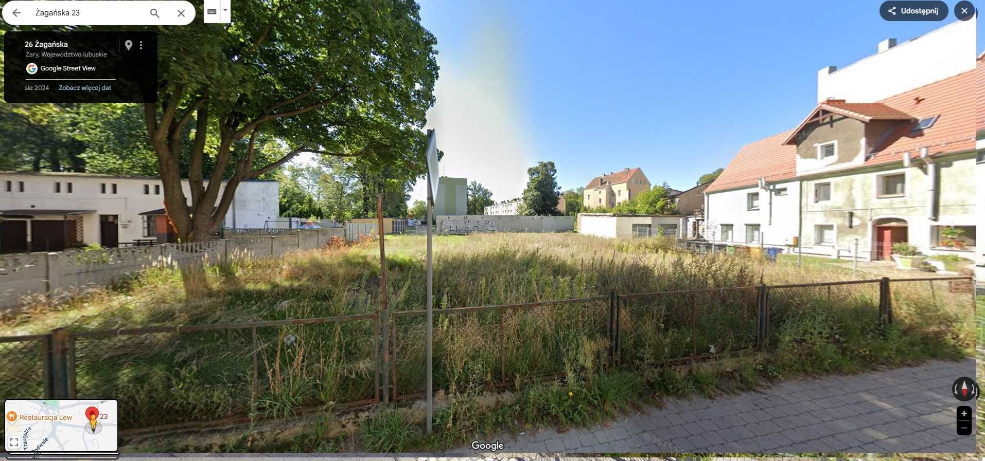 Do wynajęcia plac – Żary, ul. Żagańska 28