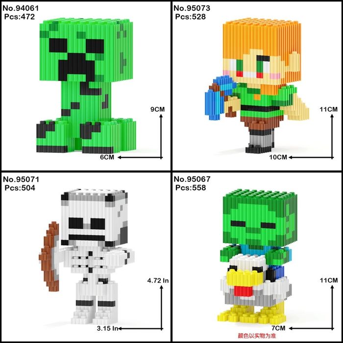 Фігурки майнкрафт конструктор кріпер, скілет, та інші