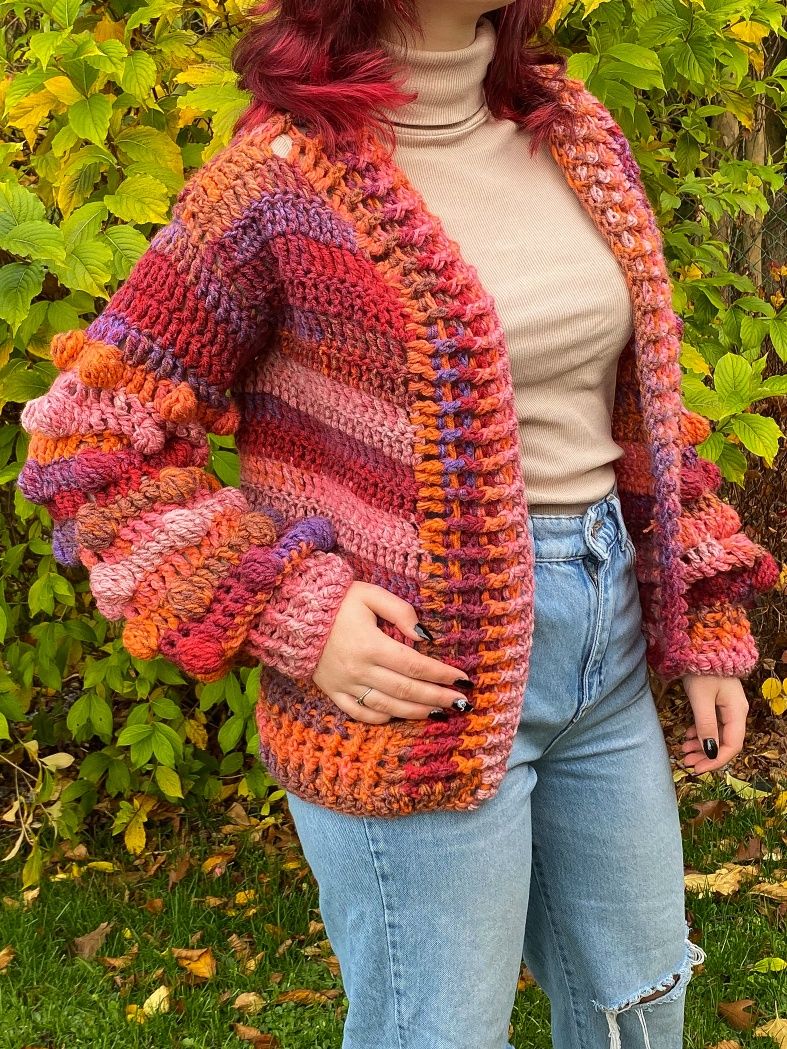 Jesienny sweter ręcznie robiony