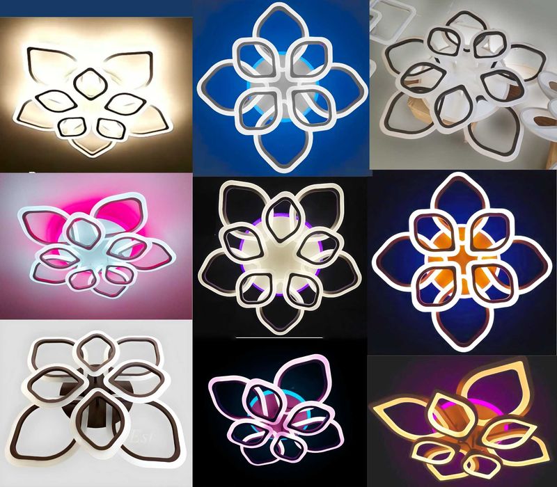 Светодиодная люстра с пультом цветной подсветкой диммер лед RGB