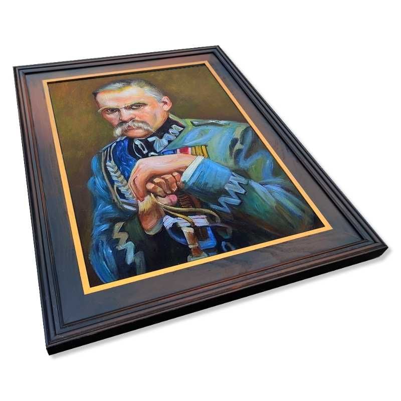 Obraz malowany W. Kossak portret MARSZAŁEK JÓZEF PIŁSUDSKI  rama