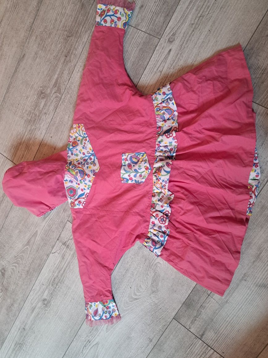 Płaszczyk kurteczka różowa z kapturkiem dla dziewczynki na ok. 2latka