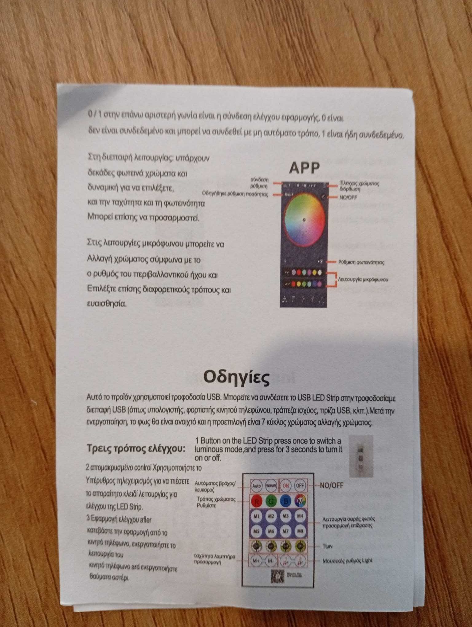 Fita LED RGB 1m – Controle Remoto + App, À Prova de Água