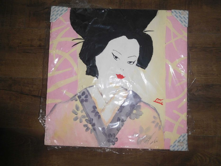 Obraz japonka na drewnie