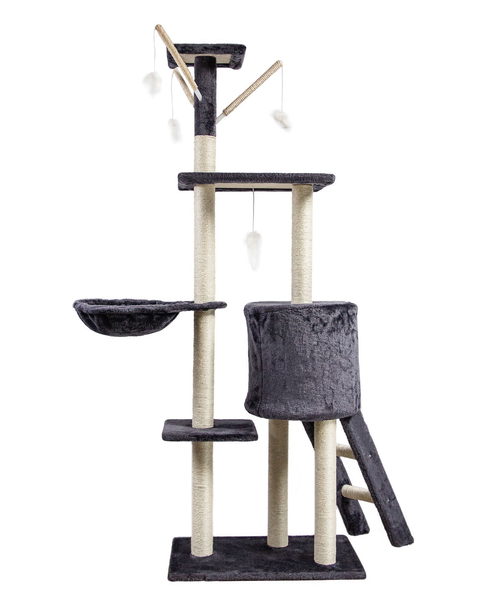 Drapak drzewko dla kota wieża legowisko domek, 5 poziomów, 140 cm