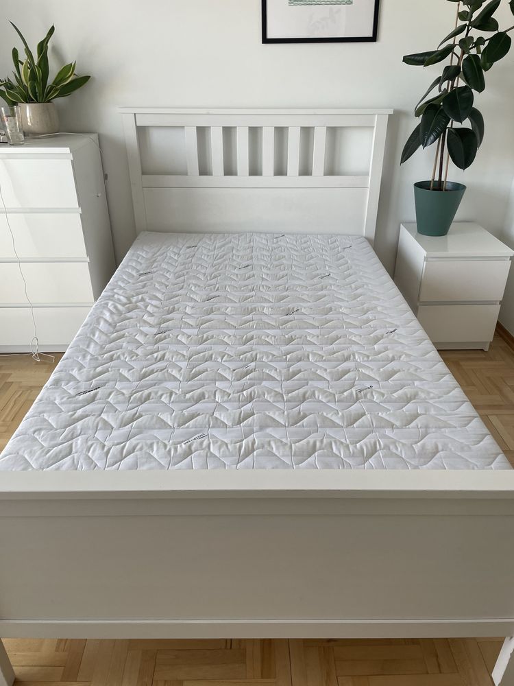 Białe Łóżko z materacem 120 cm używane IKEA