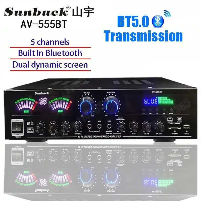 Amplificador Bluetooth Digital para Casa Teatro Karaokê, Max 2500W