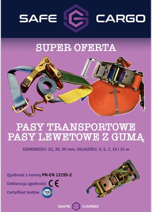 Pasy transportowe do lawet 50mm/5 metrów