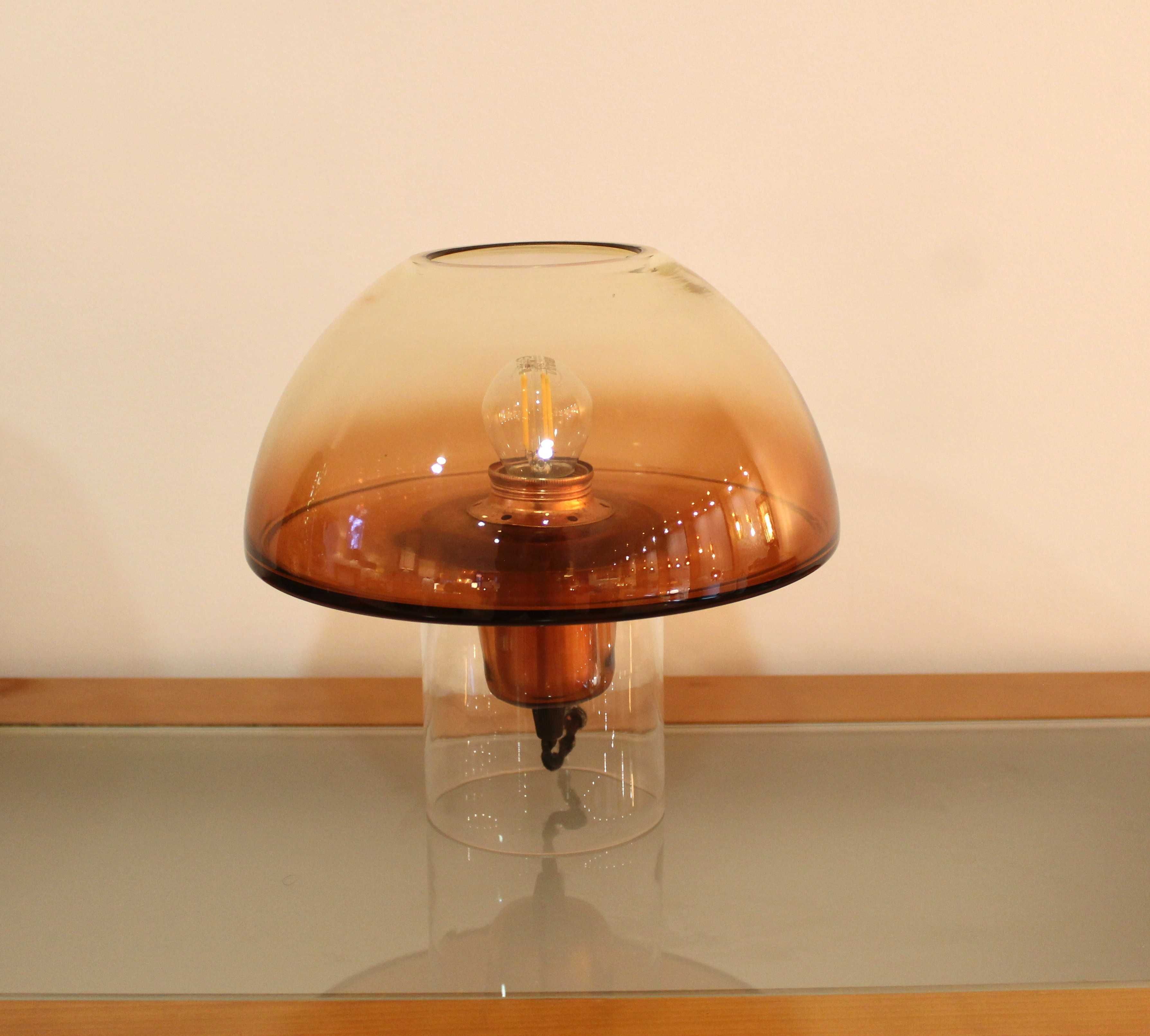 Candeeiro de mesa "Champignon" | Terracota | Vidro da Marinha Grande!