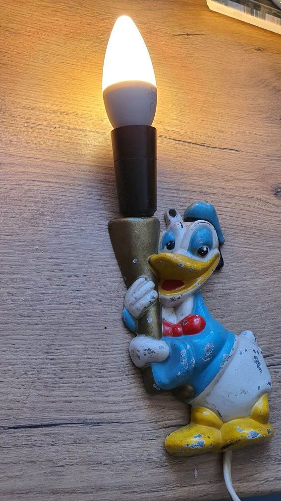 Stara lampka kinkiet Kaczor Donald