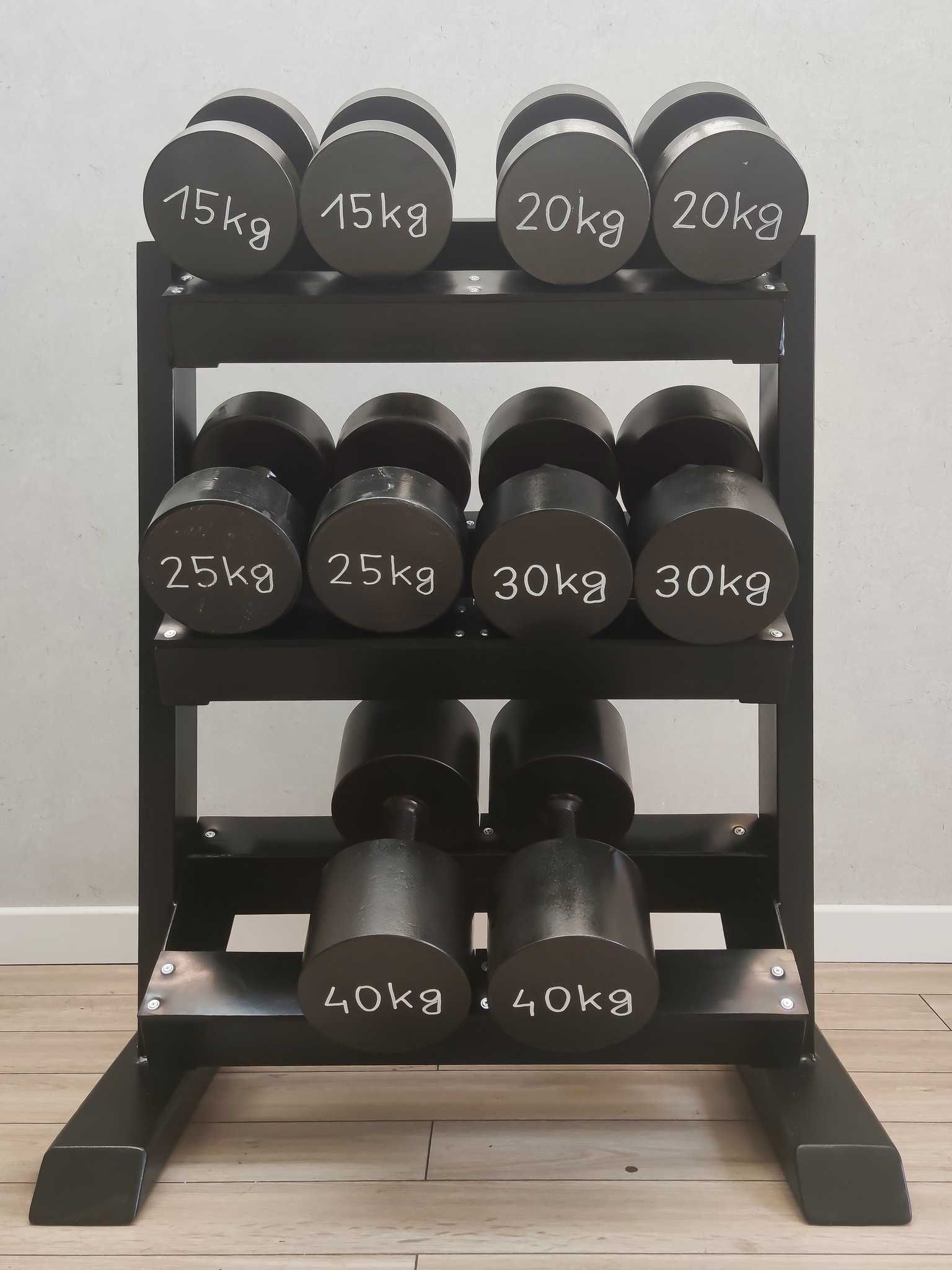 Hantle na siłownię STANDARD M&K GYM zestaw 15-40kg + stojak