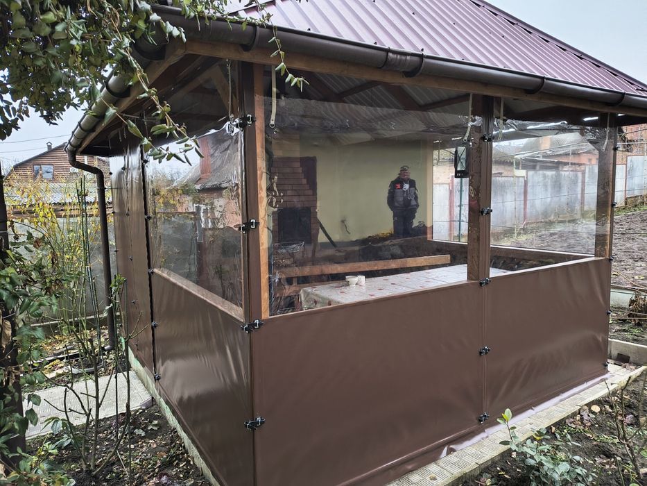 М’які вікна з плівки ПВХ Запоріжжя. М’які вікна для альтанок і терас.