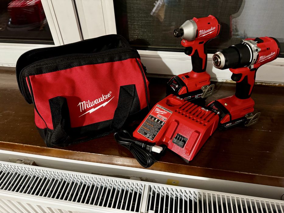 Zestaw narzedzi Milwaukee wkrętarka zakretarka 2x aku torba 2024 prod
