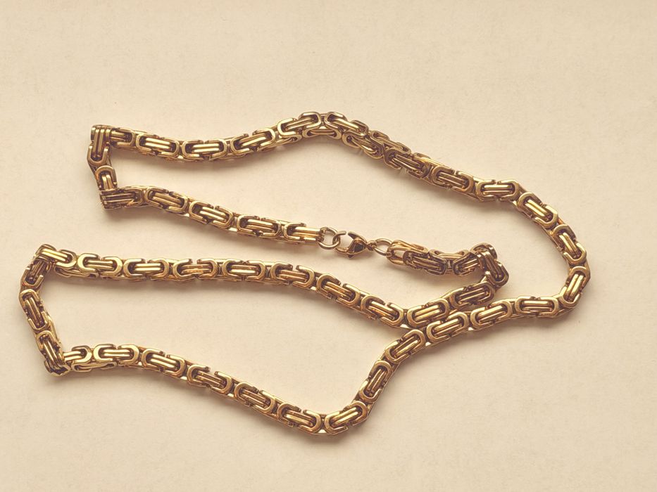 Łańcuszek złoty królewski splot ze stali szlachetnej/nierdzewnej 60cm