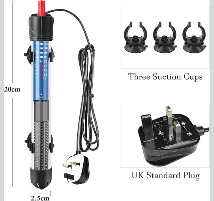 Grzałka do akwarium PYPABL 25W - Szklana, Zanurzalna, Regulowana