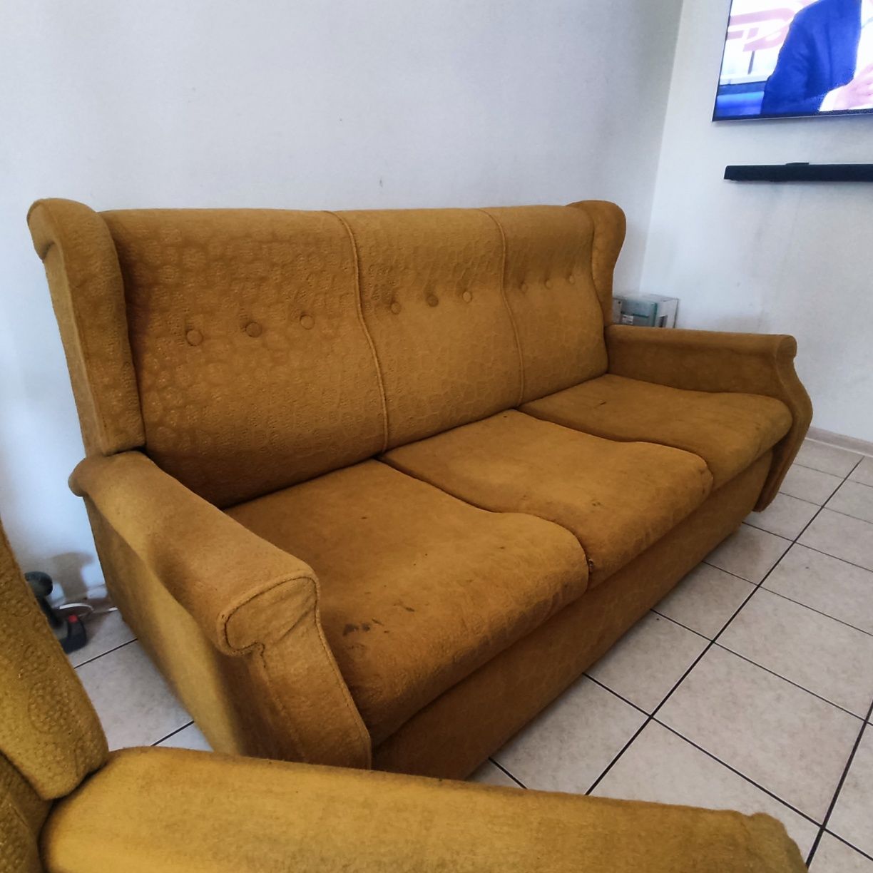 Kanapa rozkładana + dwa fotele z funkcją relaks