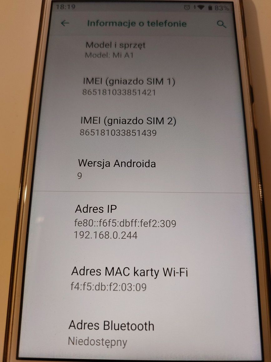 Xiaomi Mi A1 64GB wersja Gold