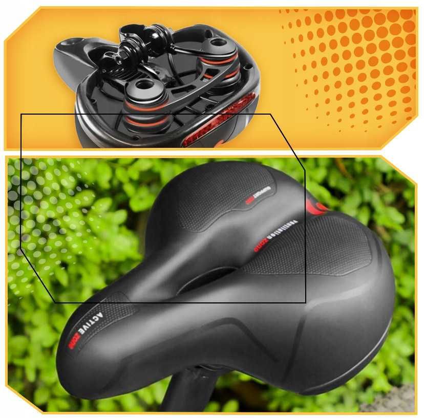 Wygodne żelowe siodełko na rower rowerowe z lampką LED NOWE fabrycznie