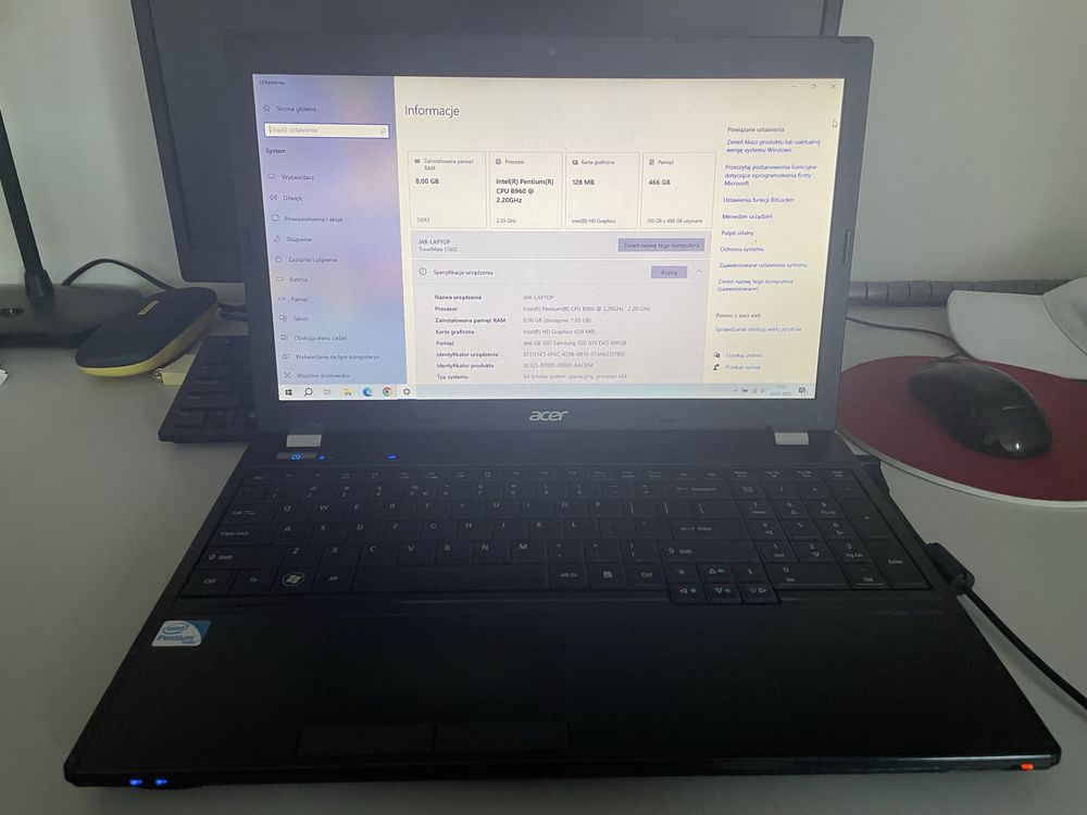 Laptop Acer TravelMate 5760 15,6”