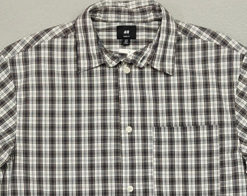 Wr) H&M oryginalna koszula krótki rękaw kratka Roz.M/L