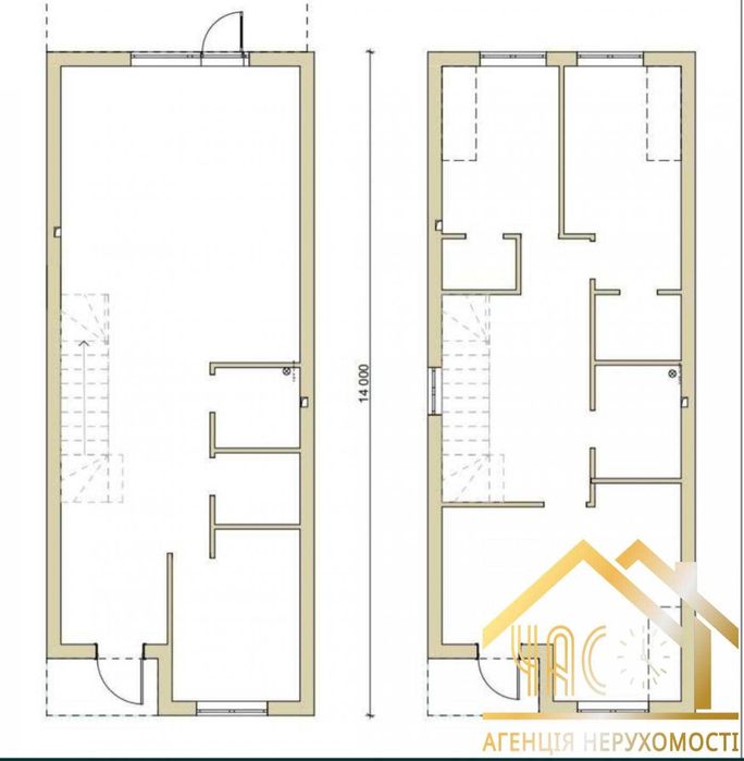 Продаж дуплексу без ремонту 130 м2 у центрі с. Гатне