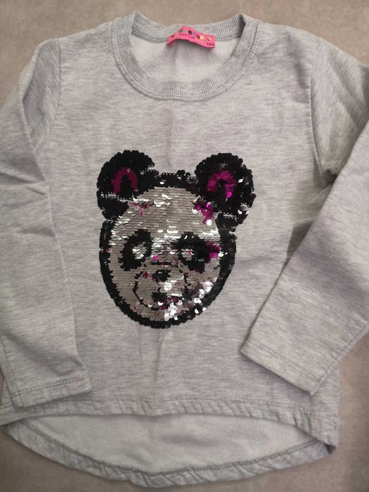 Bluza szara 128 z cekinami