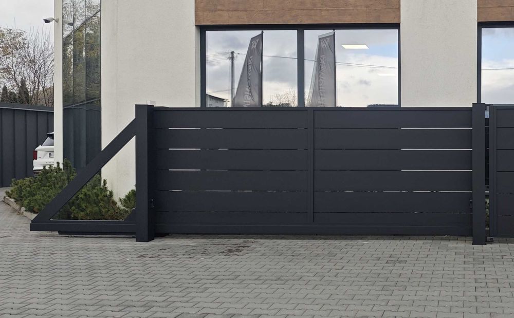 Brama ogrodzeniowa ALUMINIOWA przesuwna 6000x1600[mm] od ręki, automat