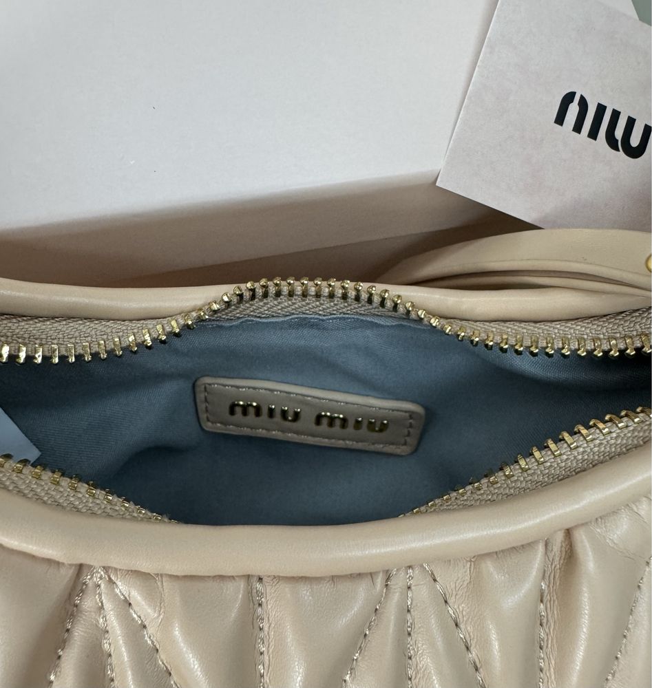 Сумка miu miu (міу міу, миу миу) бежева
